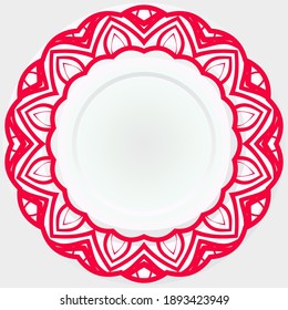 Rosette redondo con flor mandala. ornamento floral circular. ilustración decorativa vectorial.