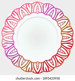 Round rosette with flower mandala. circle floral ornament. decorative vector illustration.