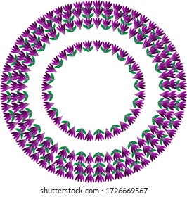 
Round rosette made of floral abstract pattern for lettering invitation congratulation text. Copy space.