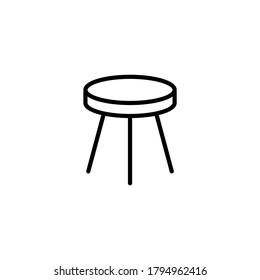 Round rotate chair seats icon  in black line style icon, style isolated on white background