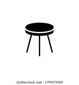 Round rotate chair seats icon in black flat glyph, filled style isolated on white background