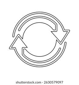 Round Rotating Arrow Icon Flat Black Vector