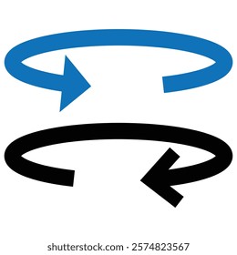 Round and Rotation arrow icon with angle 45, 90, 180, 360 degrees vector illustration. angles of turn swivel icon 45 to 360 degrees icon. eps 10