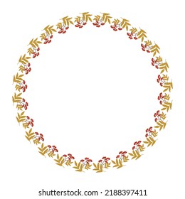 round rowan twig frame for poster banner postcard