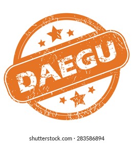 Round rubber stamp with city name Daegu and stars, isolated on white