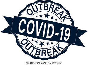 round rubber stamp coronavirus outbreak 2019-nCoV vector illustration