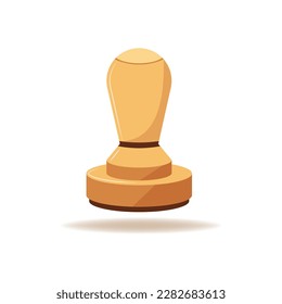 Round rubber stamp and handle vector isolated illustration