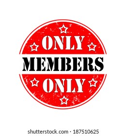 round rubber stamp only members, vector illustration