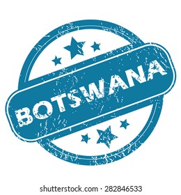 Round rubber stamp with word BOTSWANA and stars, isolated on white