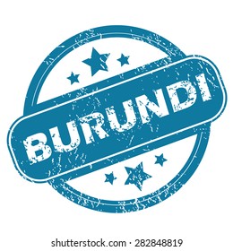 Round rubber stamp with word BURUNDI and stars, isolated on white