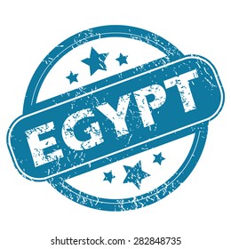 Round rubber stamp with word EGYPT and stars, isolated on white