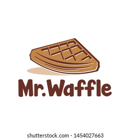Round Ruddy Waffle Line Art Logo Icon Vector
