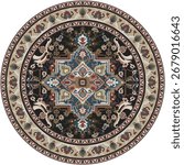 Round rug, Persian rug pattern, doormat for decorating the room