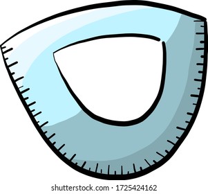 Round ruler, illustration, vector on white background