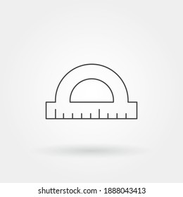 round ruler single isolated icon with modern line or outline style