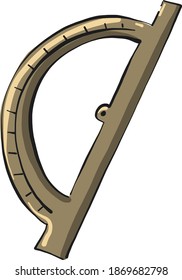 Round ruller, illustration, vector on white background.
