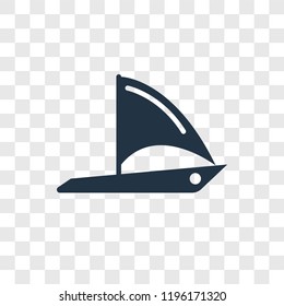 Round Sailboat vector icon isolated on transparent background, Round Sailboat transparency logo concept