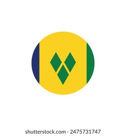 Round Saint Vincent and the Grenadines flag emblem design element