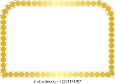 Round Same Side Corner Rectangle Frame Polygon Shape Hexagon Gold picture frame luxury golden frame gold border Golden vector royals border framework decoration decorative element isolated background 