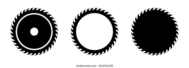 Round Saw Blade Vector Icon Set Illustration