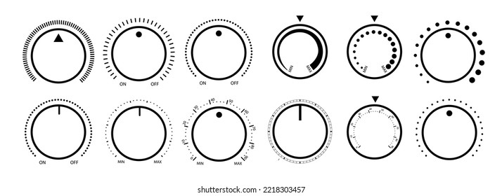 Round scale and controller volume level knob with