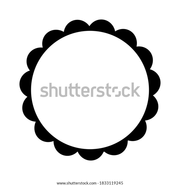 Round Scalloped Frame Simple Labels Frame Stock Vector (Royalty Free ...