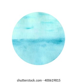 Round sea icon horizon