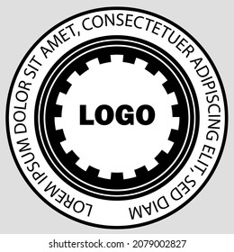 round seal stamp logo design - black and white logo template.