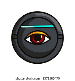 Round security device that scan human eye iris