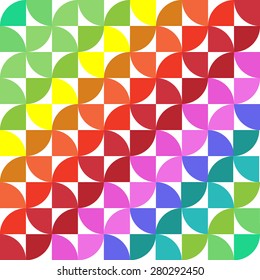 Round segment formed varicolored pattern with transparent background