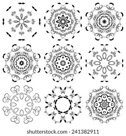 A round set of ornaments. Abstract illustration