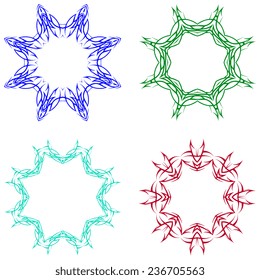 A round set of ornaments. Templates for your design. Vector illustration