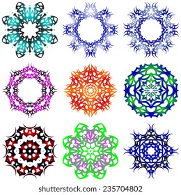 A round set of ornaments. Vector illustration