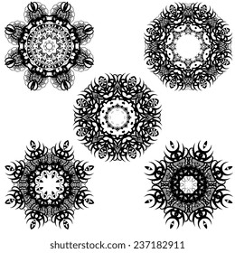 A round set of ornaments. Vector illustration