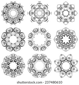 A round set of ornaments. Vector illustration