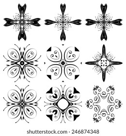 A round set of ornaments. Vector illustration