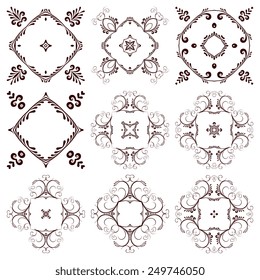 A round set of ornaments. Vector illustration