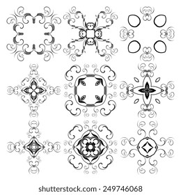 A round set of ornaments. Vector illustration