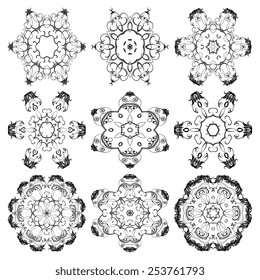A round set of ornaments. Vector illustration