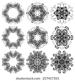 A round set of ornaments. Vector illustration