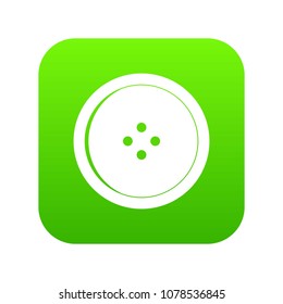 Round sewing button icon digital green for any design isolated on white vector illustration