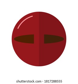 Round Sewing button on white background. Sew button for closure of clothing in red colors, flat style vector illustration.