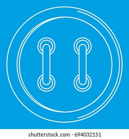 Round sewn button icon blue outline style isolated vector illustration. Thin line sign