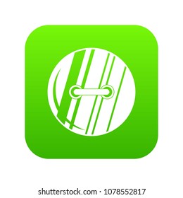 Round sewn button icon digital green for any design isolated on white vector illustration