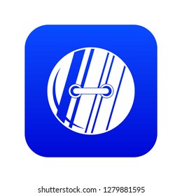Round sewn button icon digital blue for any design isolated on white vector illustration