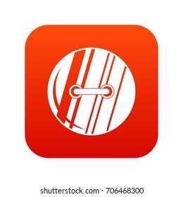 Round sewn button icon digital red for any design isolated on white vector illustration