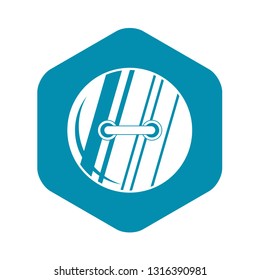 Round sewn button icon. Simple illustration of round sewn button vector icon for web