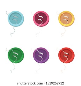 round sewn button vector illustration