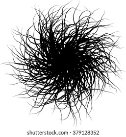 Round shaggy wad  - vector illustration