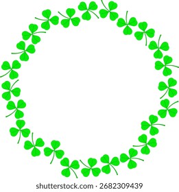 quadro folha Shamrock redondo com espaço de cópia para texto ou design